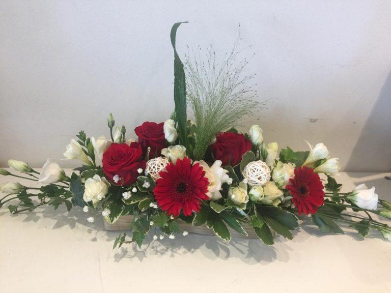 Centre De Table Rouge Et Blanc Pour Mariage