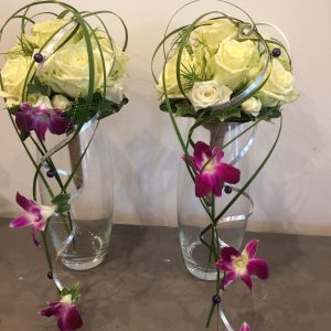 Bouquet de mariée cascade d'orchidées