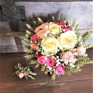 Bouquet de mariée & boutonnière - Thème blé