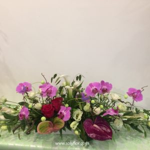 Centre de table des mariés - Orchidée & arum