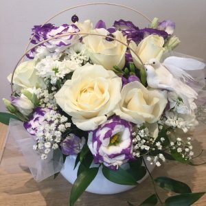 Centre de table - Mariage violet & blanc